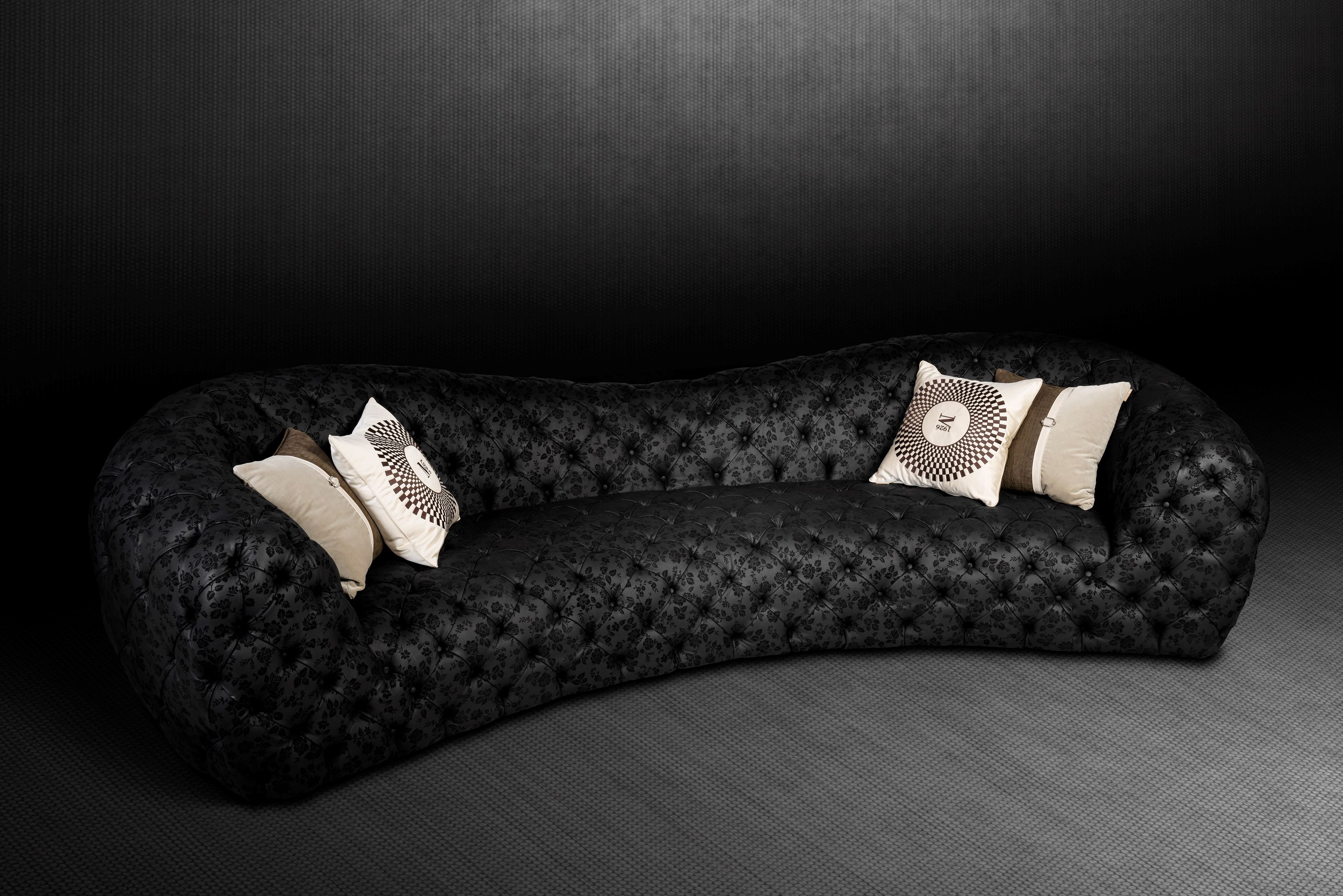 Изогнутый кожаный диван capitonné Mantellassi 1926 Nuvola ARCH-00111545 - Вид №1