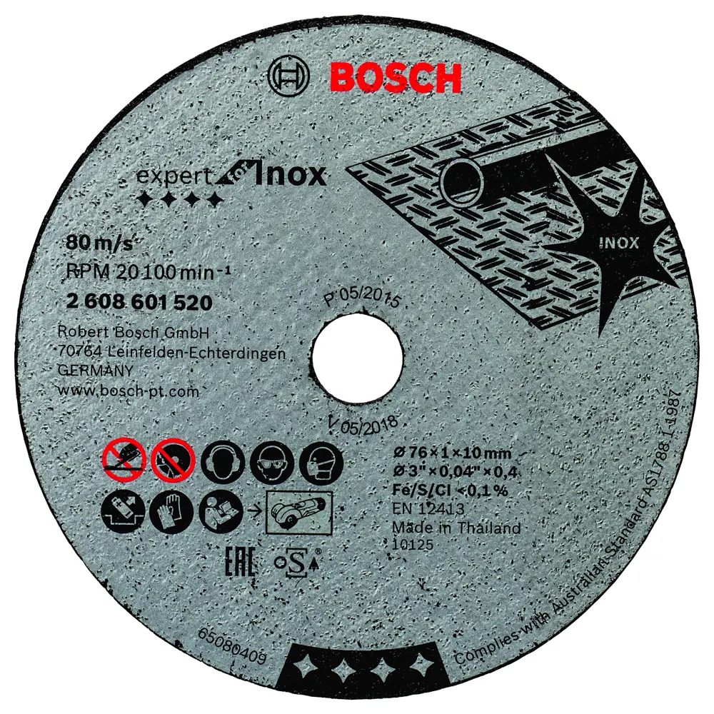 Диск отрезной по нержавеющей стали Bosch Professional Expert For Inox 2608601520 76x10x1 мм, 5 шт. 82009896 STLM-2196719 