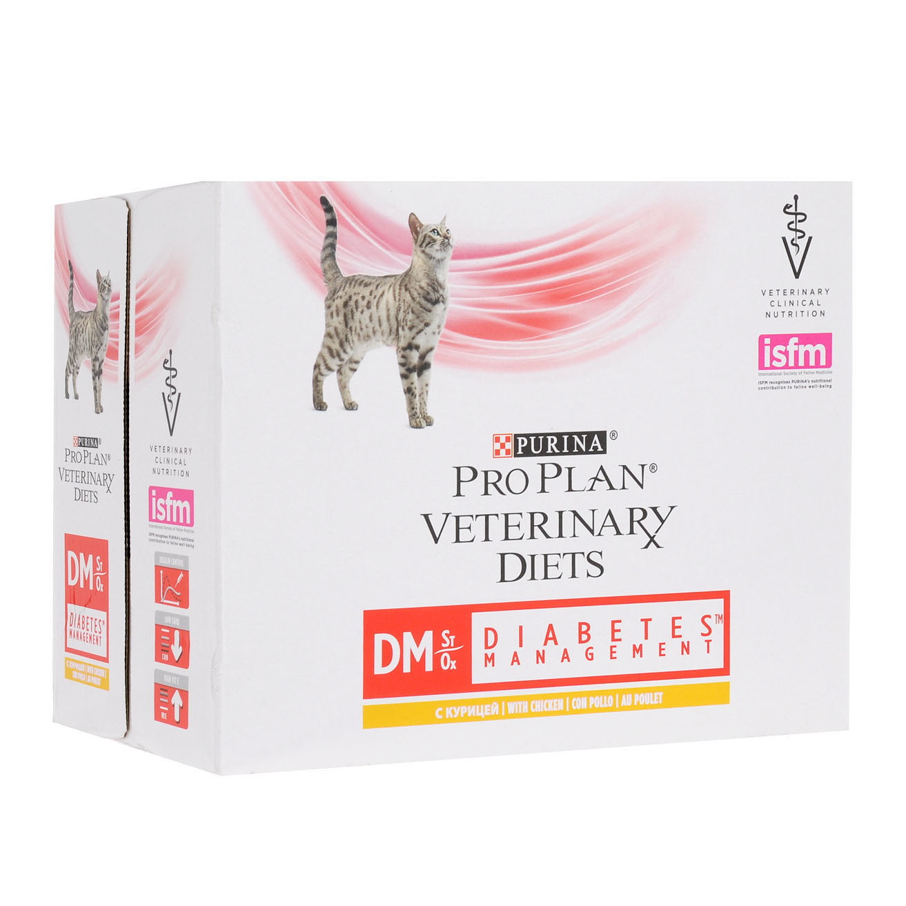 ПР0033173*4 Корм для кошек Veterinary Diets DM St/Ox при сахарном диабете, курица пауч 85г (упаковка - 4 шт) Pro Plan 