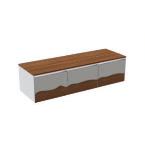 C375M3L50.101NC Тумба подвесная с 3 выдвижными ящиками A. e T. Italia TRACE Белый матовый - орех Каналетто Италия
