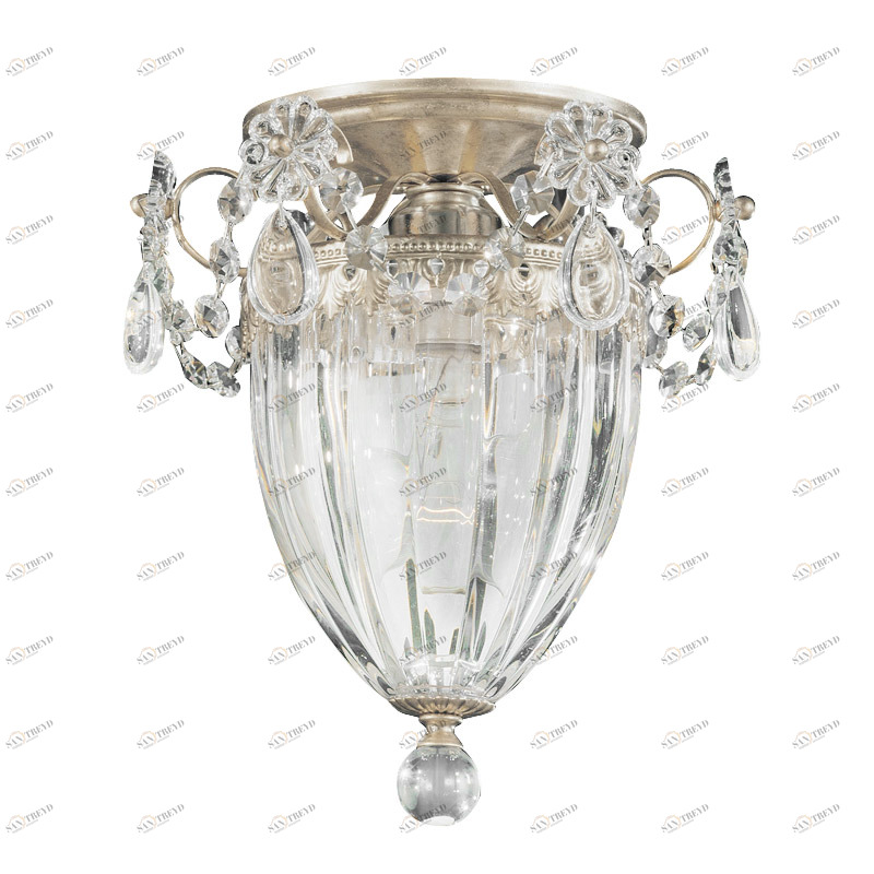 Люстра хрустальная 24х20 см серебряная Bagatelle 1239-48 SCHONBEK ДИЗАЙНЕРСКИЕ 00-3882391 Прозрачный;серебро 