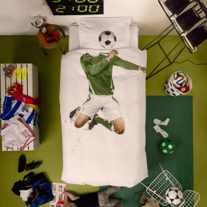 Детское постельное белье двуспальное "Футболист" 200х220 см SNURK  335509 Белый;зеленый