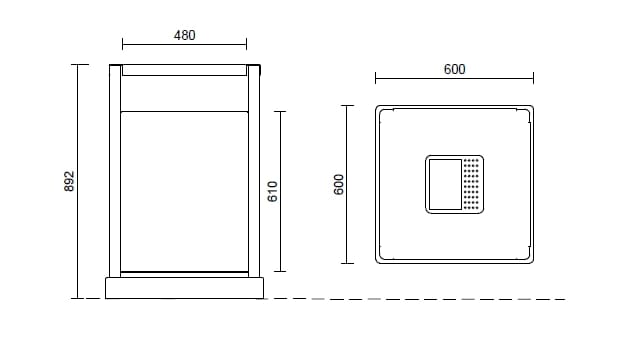 Стальная корзина для мусора с пепельницей Studio Città STEELBLOCK ARCH-00142150 - Вид №3
