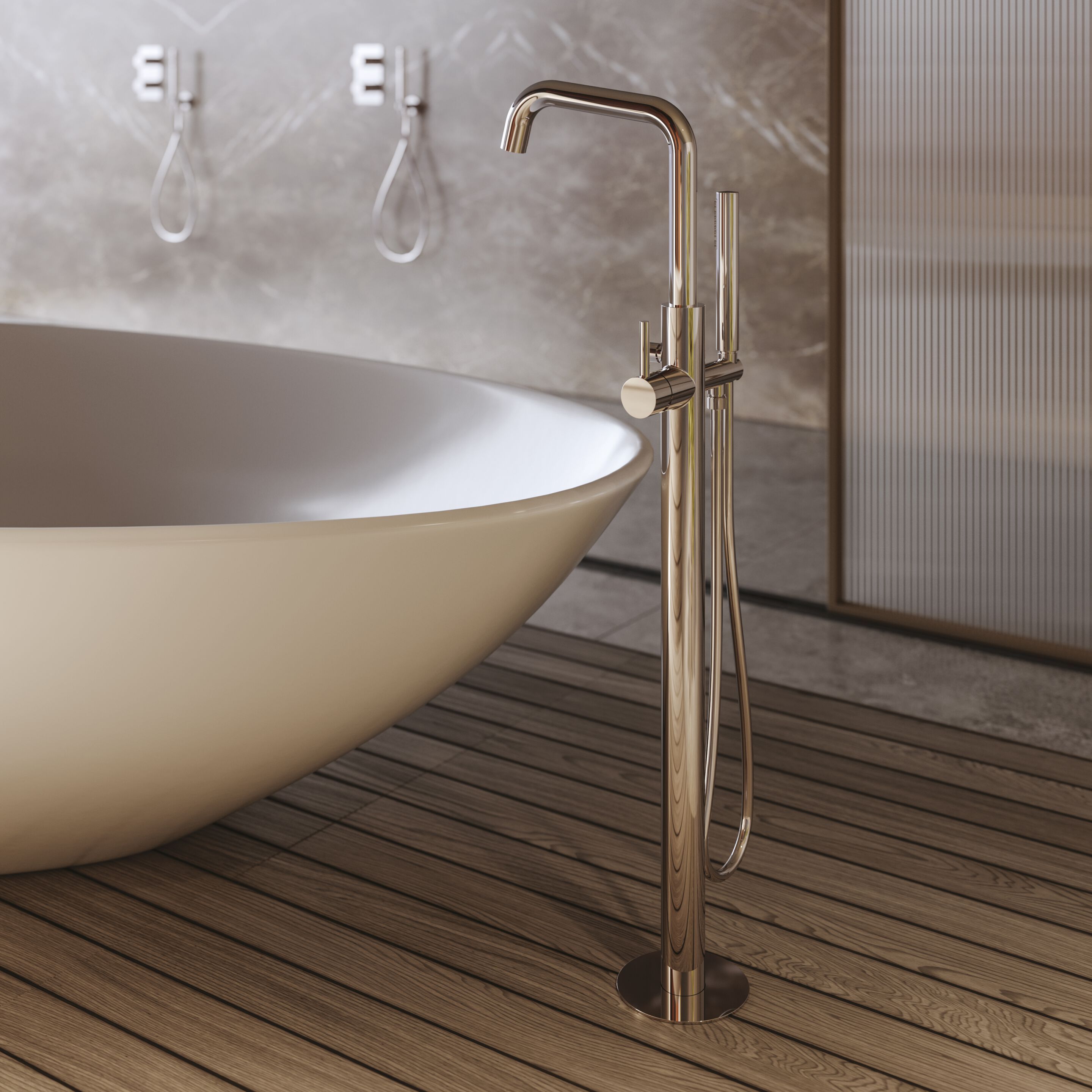 Смеситель для ванны из хромированной латуни Bossini Teo ARCH-00090772 - Вид №1