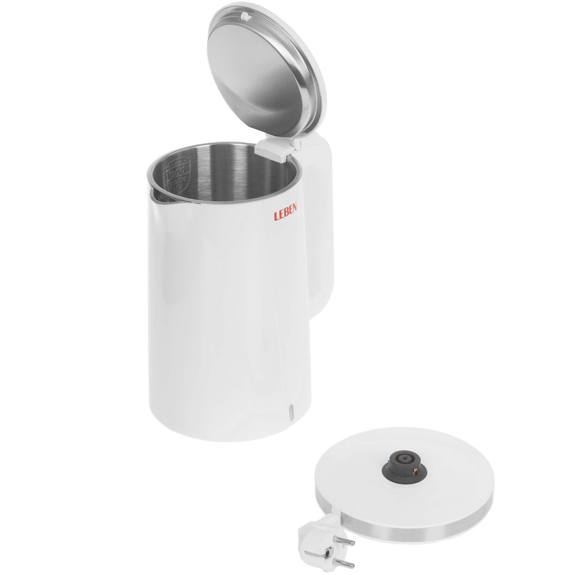 9237190 Электрочайник LEBEN 291-127 белый STDN-0053589 - Вид №4