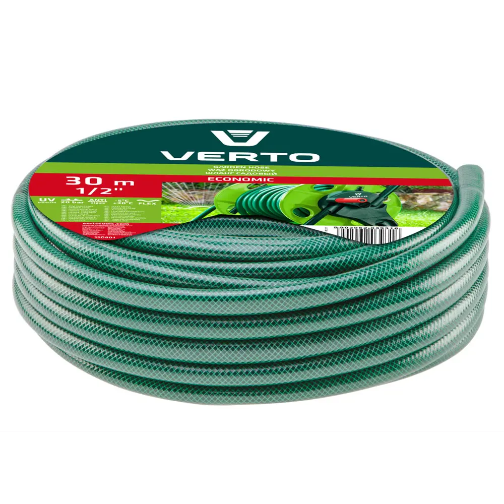 Шланг для полива VERTO Армированный 1/2" 20 м ПВХ STLM-2146293 - Вид №1