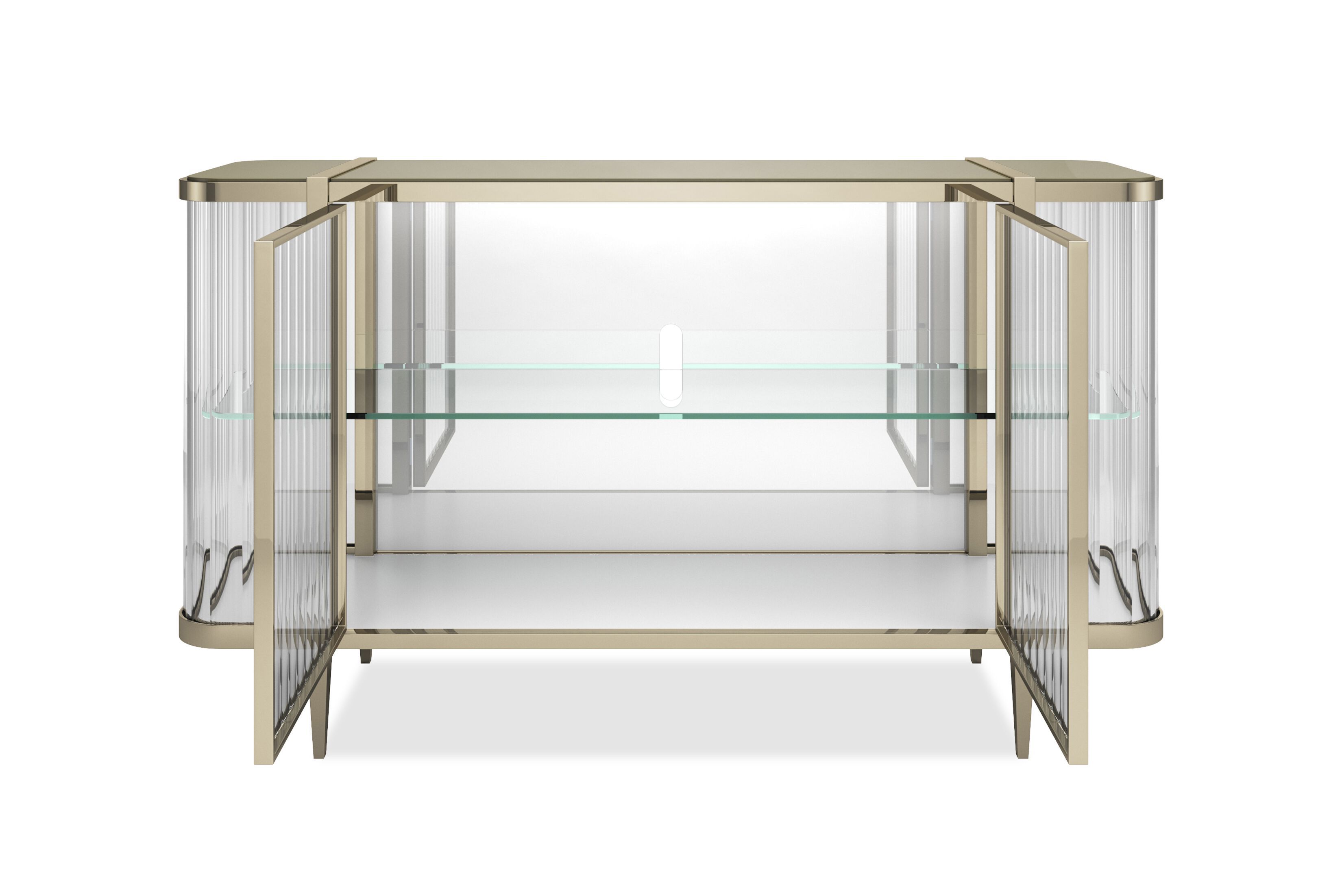 Стеклянный шкаф со встроенным освещением с распашными дверями Caracole STOP AND STARE ARCH-00037069 - Вид №4