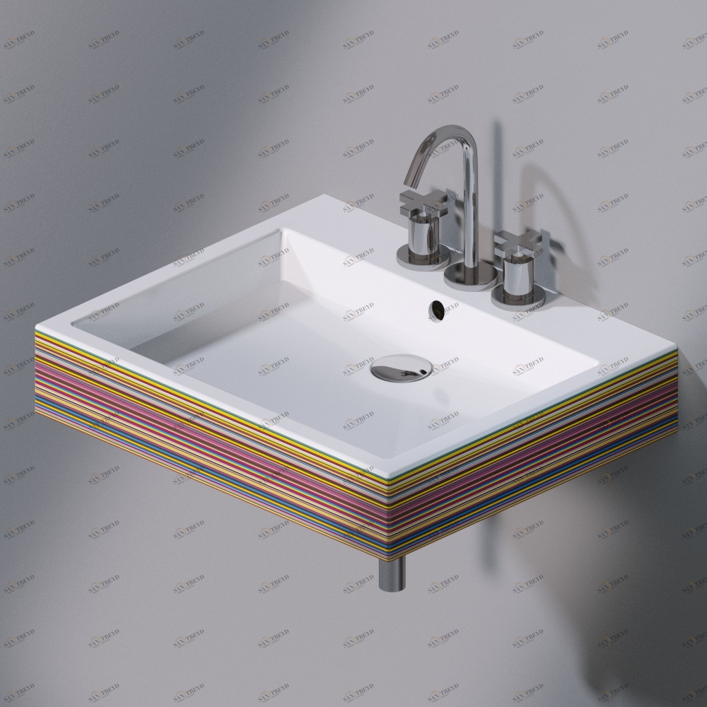 L255430 Подвесная раковина настенная прямоугольная A. e T. Italia  белая AeT ITALIA 