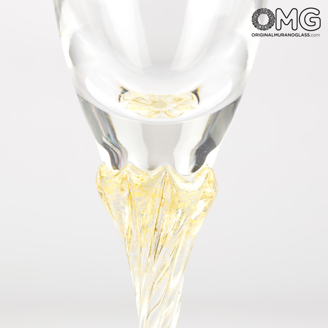 4289 ORIGINALMURANOGLASS Набор из 2 бокалов-флюте для шампанского - муранское стекло OMG 7 см  - Вид №1