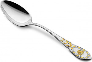 10666749 Русские самоцветы Ложка десертная Русские самоцветы, серебро 925 Серебро 925