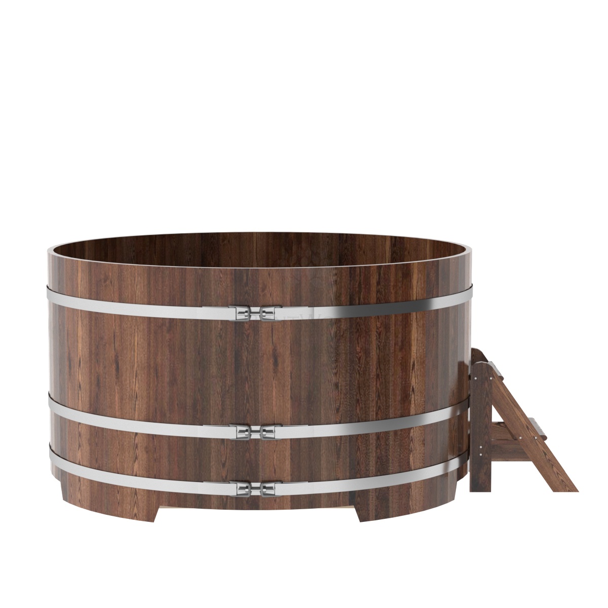 1213 Купель круглая из лиственницы d=1,80х1,0 морёная премиум Alyarus  - Вид №2