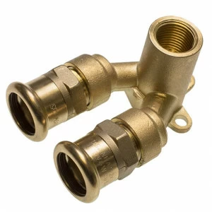 18478GZ151216 SANHA 8478GZ пресс-фитинг, бронза, водорозетка проходная разъемная 15x1/2x16 мм