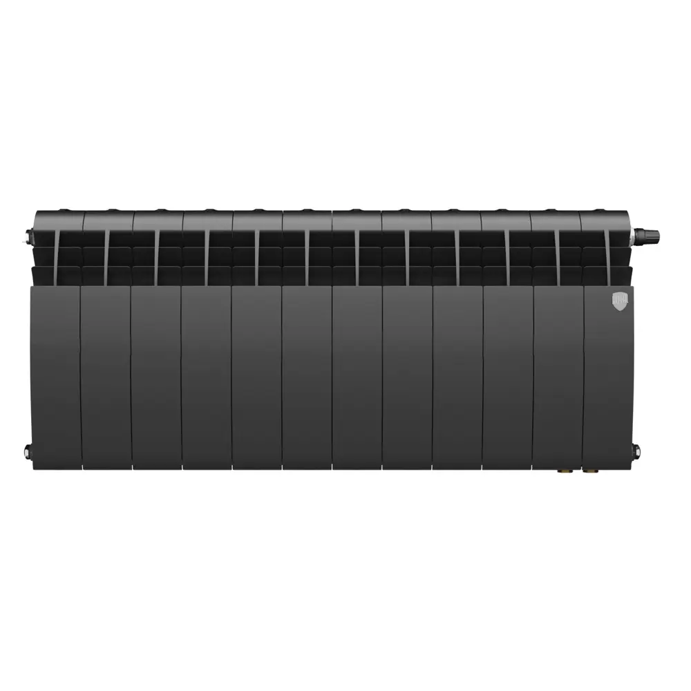 Радиатор секционный Royal Thermo Biliner 350/87 12 секций нижнее подключение биметалл черный 89391450 STLM-2024484 Отсутствует - Вид №1