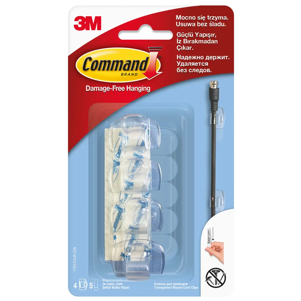 Клипсы для проводов Command, пластик, цвет прозрачный, 4 шт STLM-2094225 - Вид №4