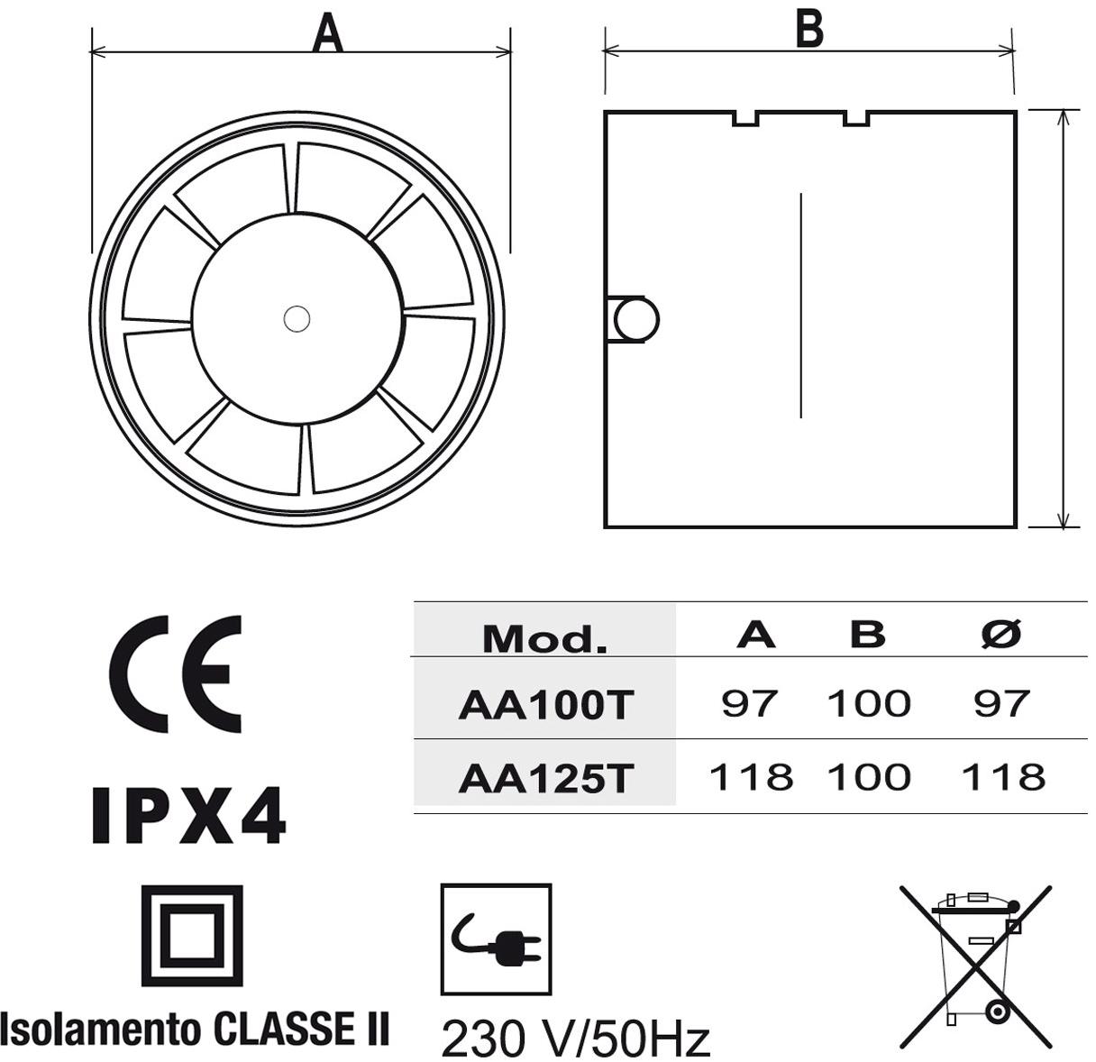 First Corporation Осевой вентилятор для воздуховодов La ventilazione Aa100t - Вид №2