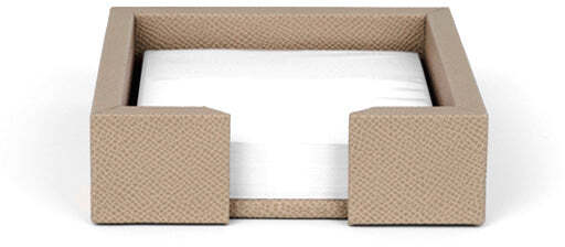 Держатель для бумаг - 11,7X11,7XH3,5 см / зернистая кожа_серо-коричневый