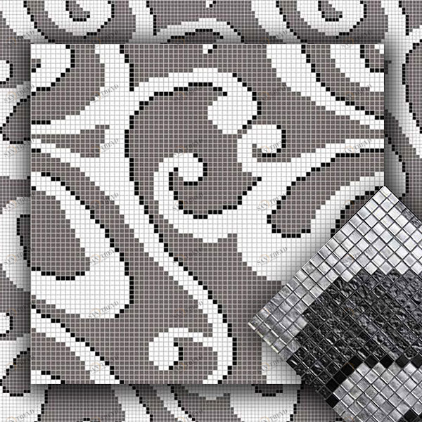 МОЗАИКА ИЗ СТЕКЛА MZ-06 GREY ALMA ПАННО 15 MZ06GREY