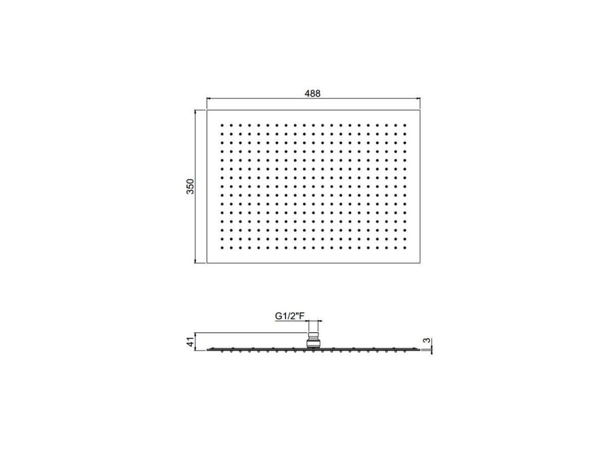 Одиночная душевая головка CARIMALI SOFFIONE MYSLIM RETTANGOLARE INOX ISPEZIONABILE ARCH-00085518 - Вид №3