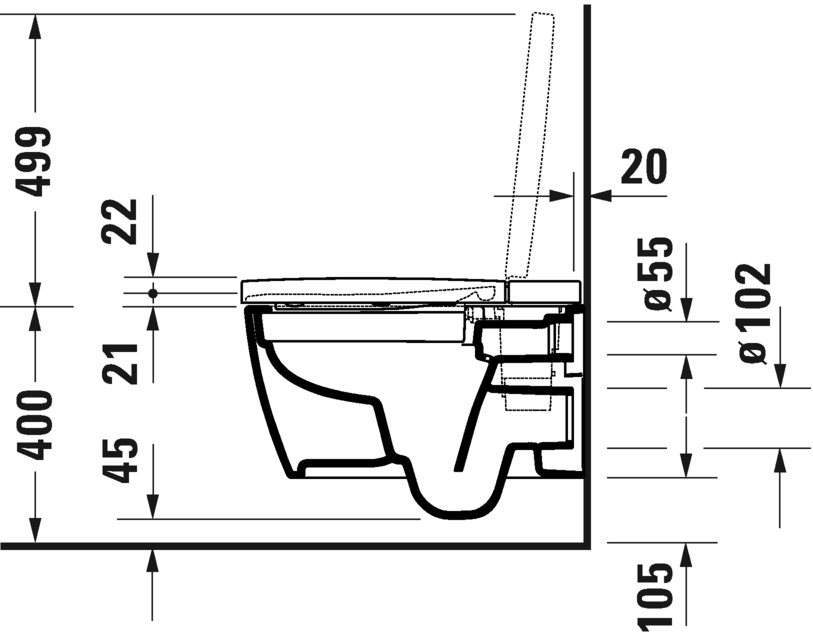 2510092000 Подвесной унитаз настенный Белый Duravit ME BY STARCK Германия - Вид №3