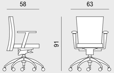 Viganò Офисное кресло из ткани с колесами на козелке Queen fabric sun-id-1426184 - Вид №3