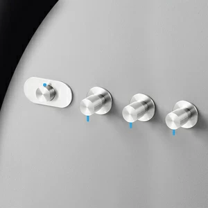 Термостат для душа глянцевая сталь с синей ручкой Toki Radomonte TKI56LCIL26