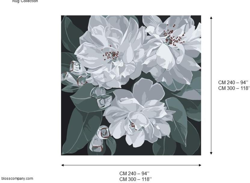 BLOSS Квадратный шерстяной коврик с цветами Opera sun-id-1394907 - Вид №1