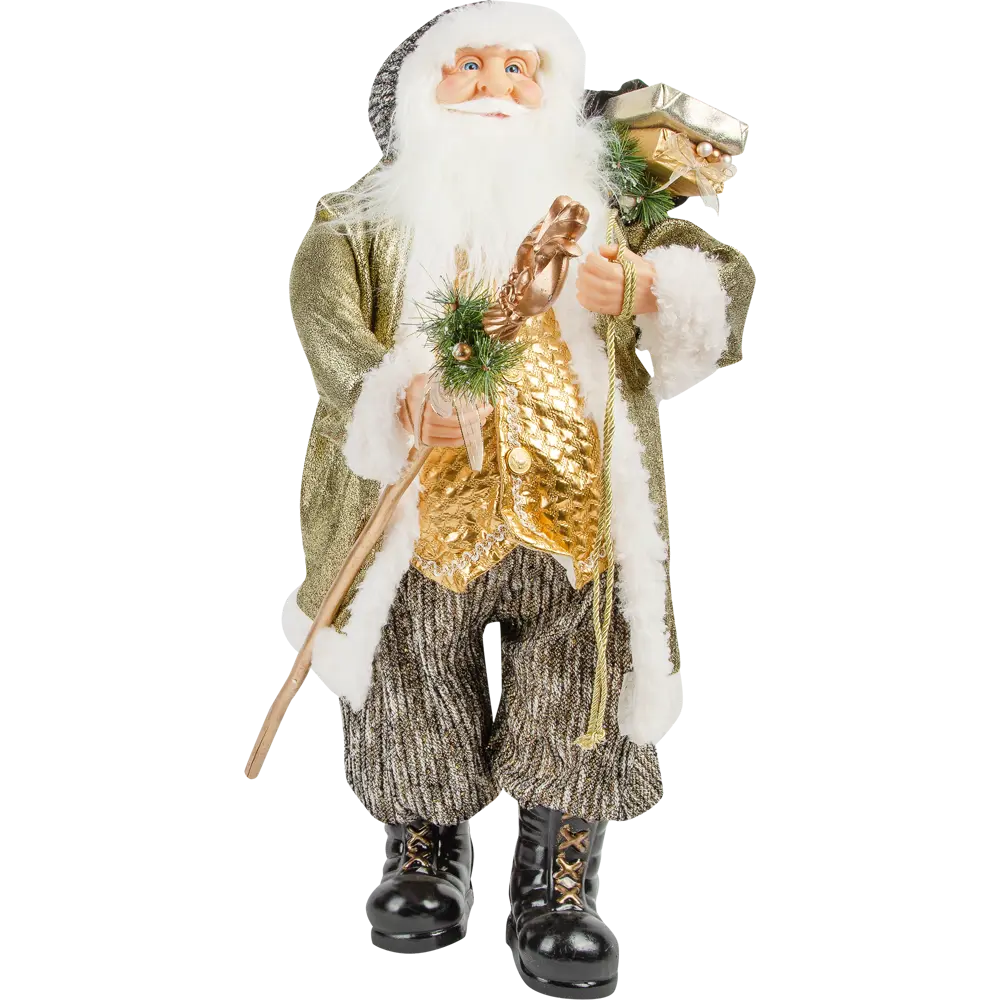 Фигурка декоративная «Дед Мороз с посохом», 80 см, пластик, цвет золотой RELANCE STLM-2103022 - Вид №2
