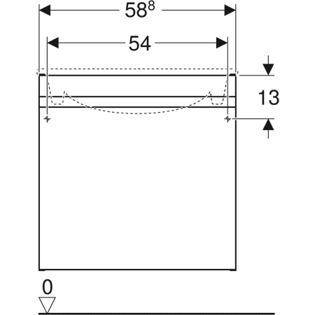 869562000 Шкафчик для встраиваемой раковины Geberit Renova Plan, с одним выдвижным и одним внутренним выдвижным ящиком Geberit  - Вид №29