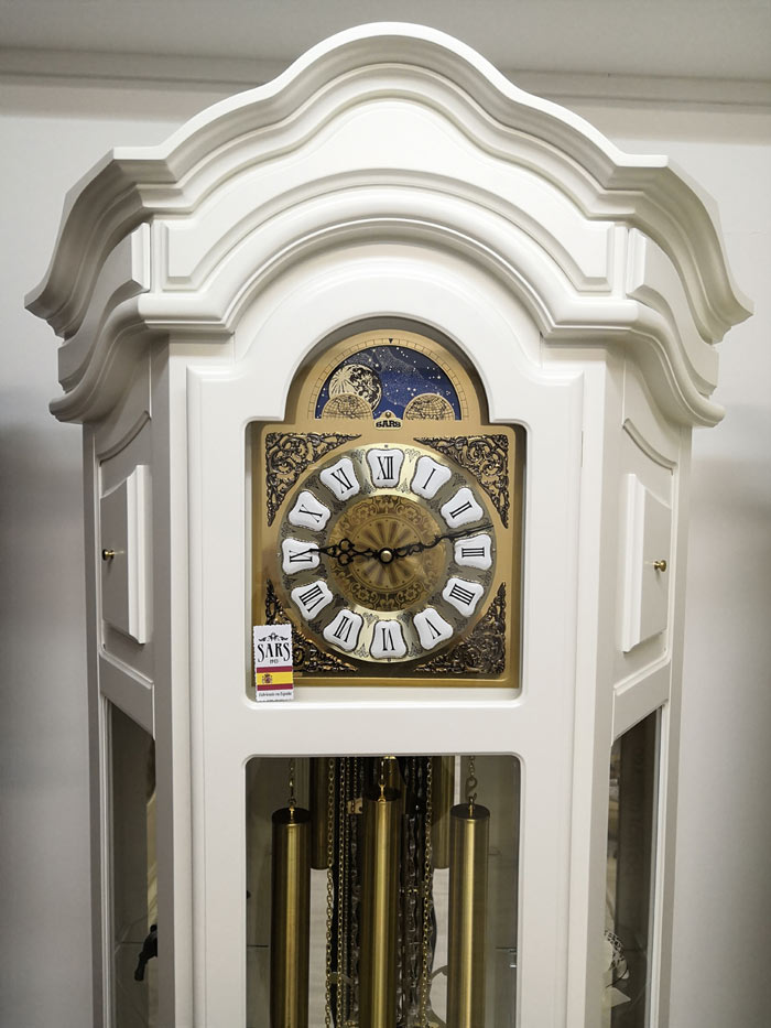 Часы напольные белые деревянные White SARS ДИЗАЙНЕРСКИЕ 00-3967436 Белый  - Вид №2