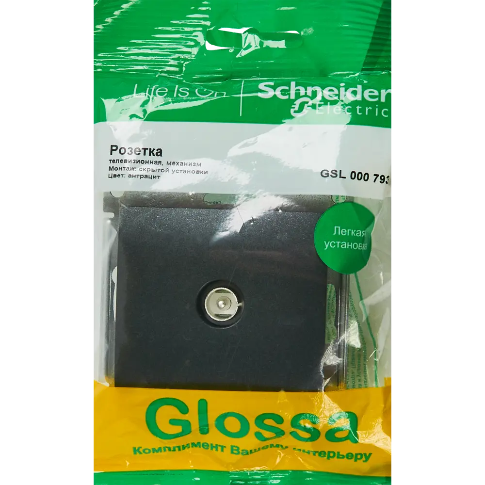Телекоммуникационная розетка Schneider Electric Glossa для ТВ-подключения 86710146 STLM-0070768 - Вид №5