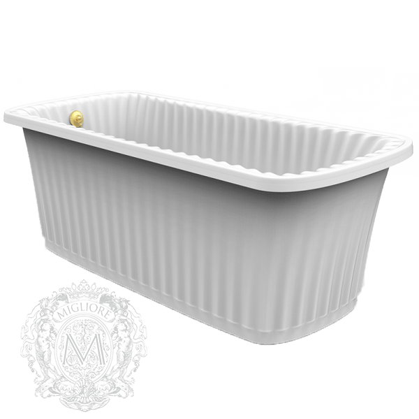 Ванна из литьевого мрамора MIGLIORE OLIVIA Panello ML.OLV-40.101, с панелью, 174 х 80 х 66 см sun-id-686116 - Вид №1