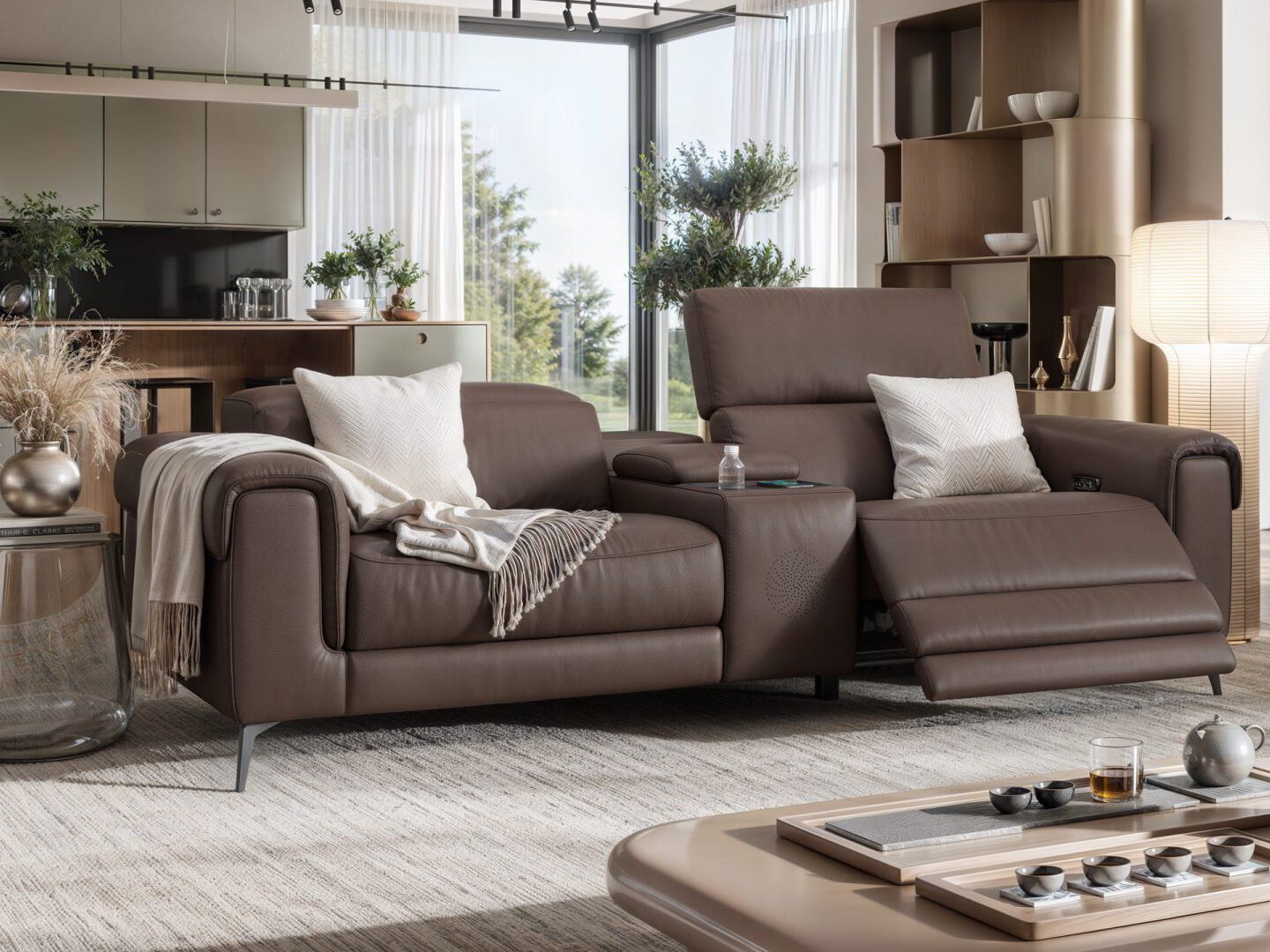 2 местный домашний кинотеатр кожаный диван Sofanella Visso ARCH-00078586 - Вид №2