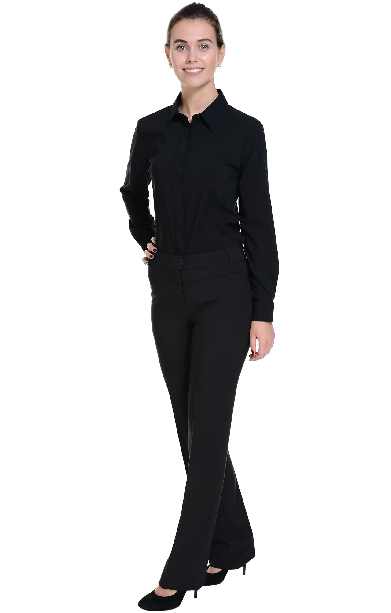 5030117 Рубашка женская  black El-Risto  Корпоративная одежда  размер 54 (4XL)  - Вид №3