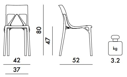 Стул из инженерного пластика без подлокотников Kartell A. I ARCH-00062402 - Вид №31