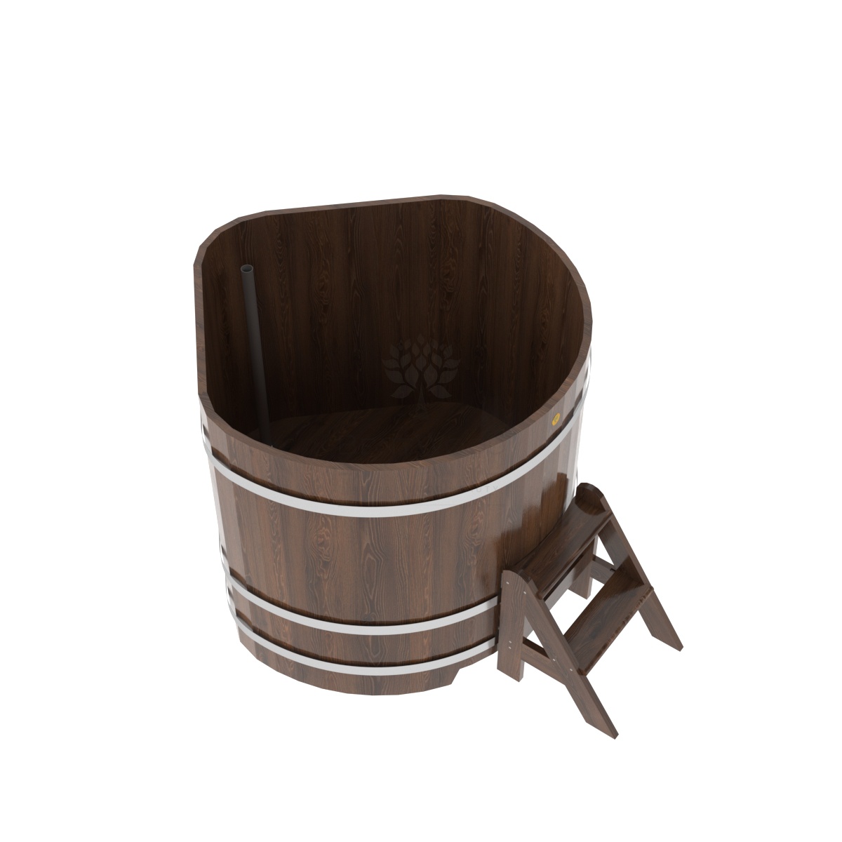 1356 Купель угловая из дуба 1,19х1,19х1,1 морёная Alyarus  - Вид №1