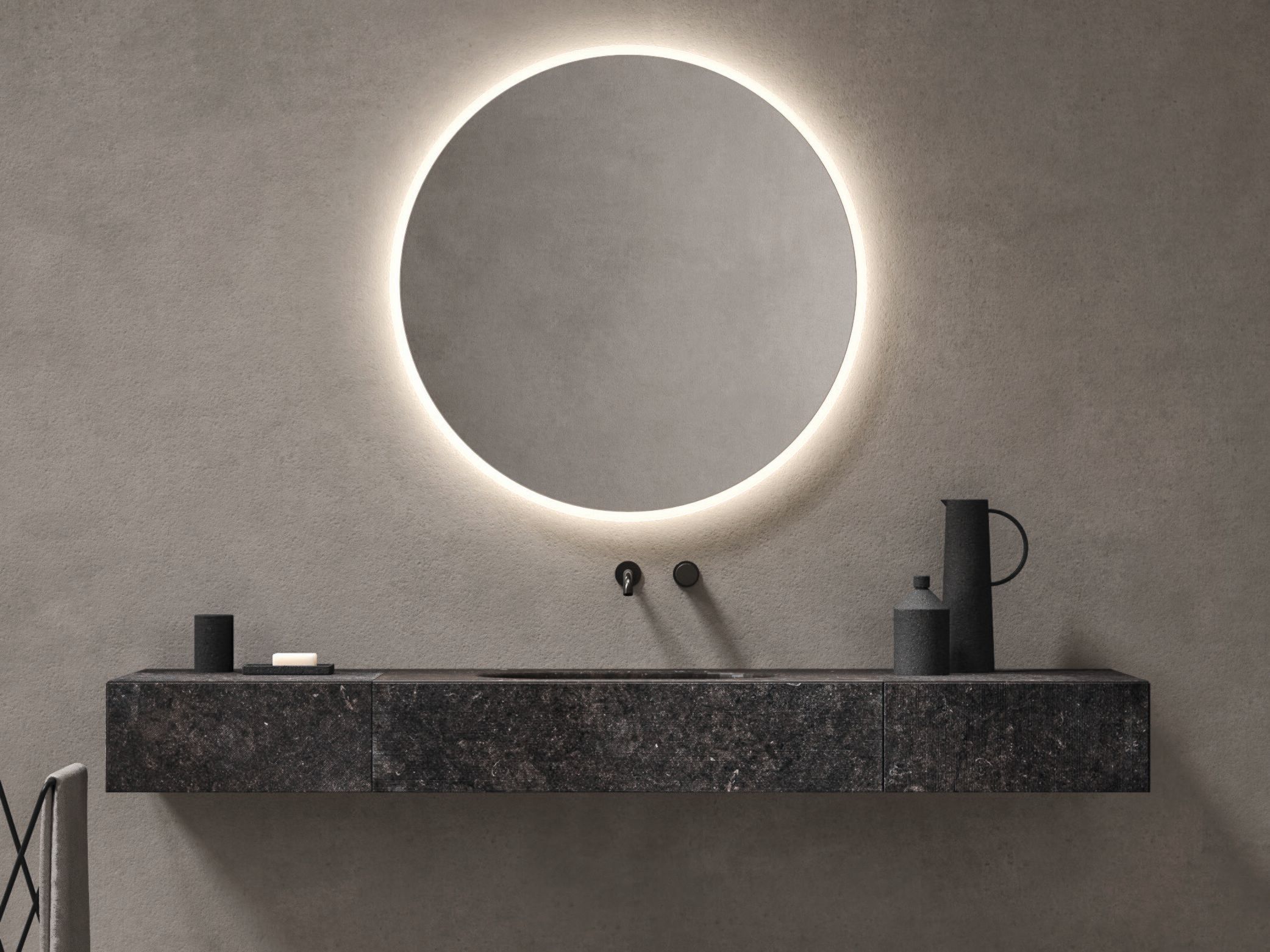 Мраморный подвесной умывальник со встроенной раковиной Noorth Azuco ARCH-00108380 - Вид №3