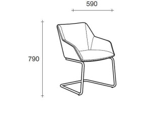 Кожаный консольный стул для залов ожидания