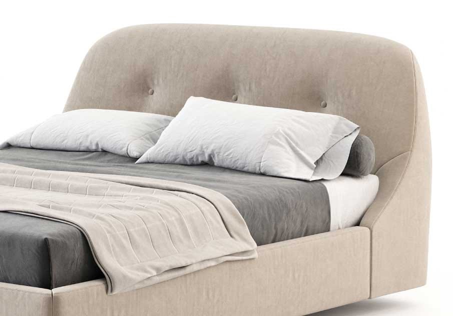 Двуспальная кровать из микрофибры с мягким изголовьем Stylish Club Voilier ARCH-00082588 - Вид №4