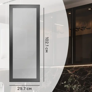 Фасад-витрина Konsensa Вельск 30x102 см чёрный матовый для кухонного гарнитура 89405459