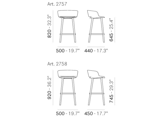 Высокий стул из полипропилена Pedrali Babila ARCH-00095052 - Вид №1