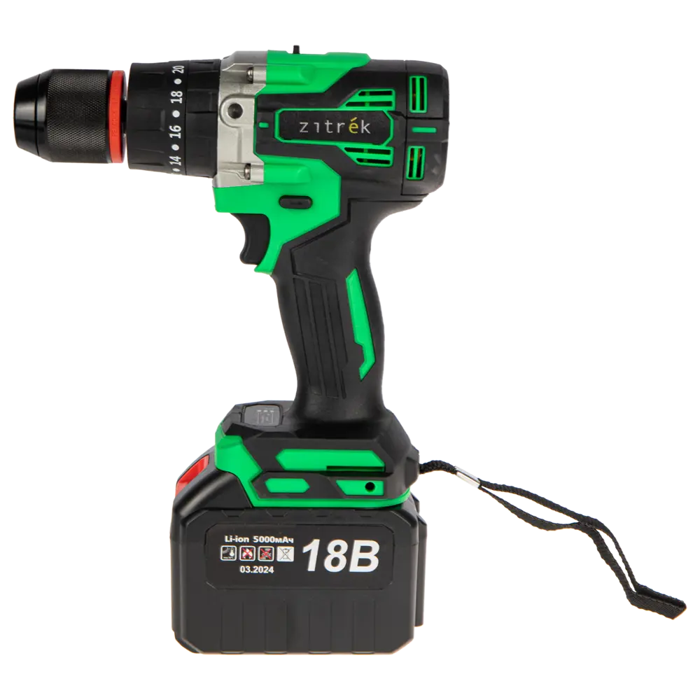 Аккумуляторная дрель-шуруповерт Zitrek Green Impact 18В с ударным механизмом 89372991 STLM-0840775 - Вид №1
