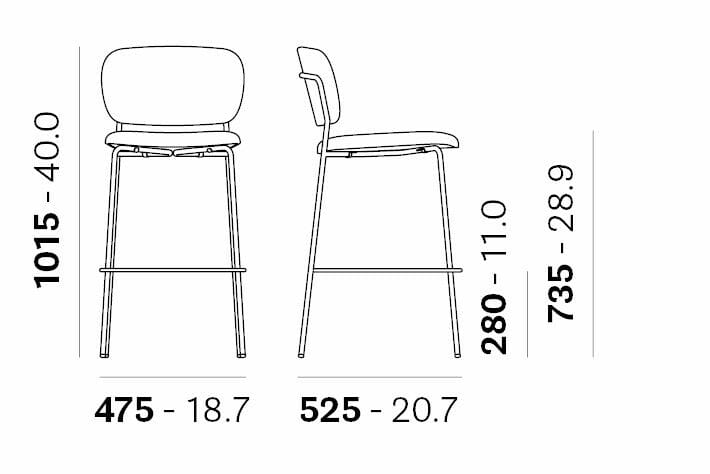Штабелируемый высокий стул Pedrali Джаз ARCH-00038059 - Вид №7