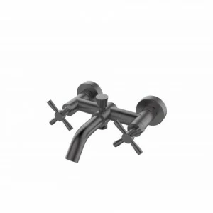 Orange Mia M34-100Gr двухзахватный смеситель для ванны/душа без аксессуаров, цвет: графит белый