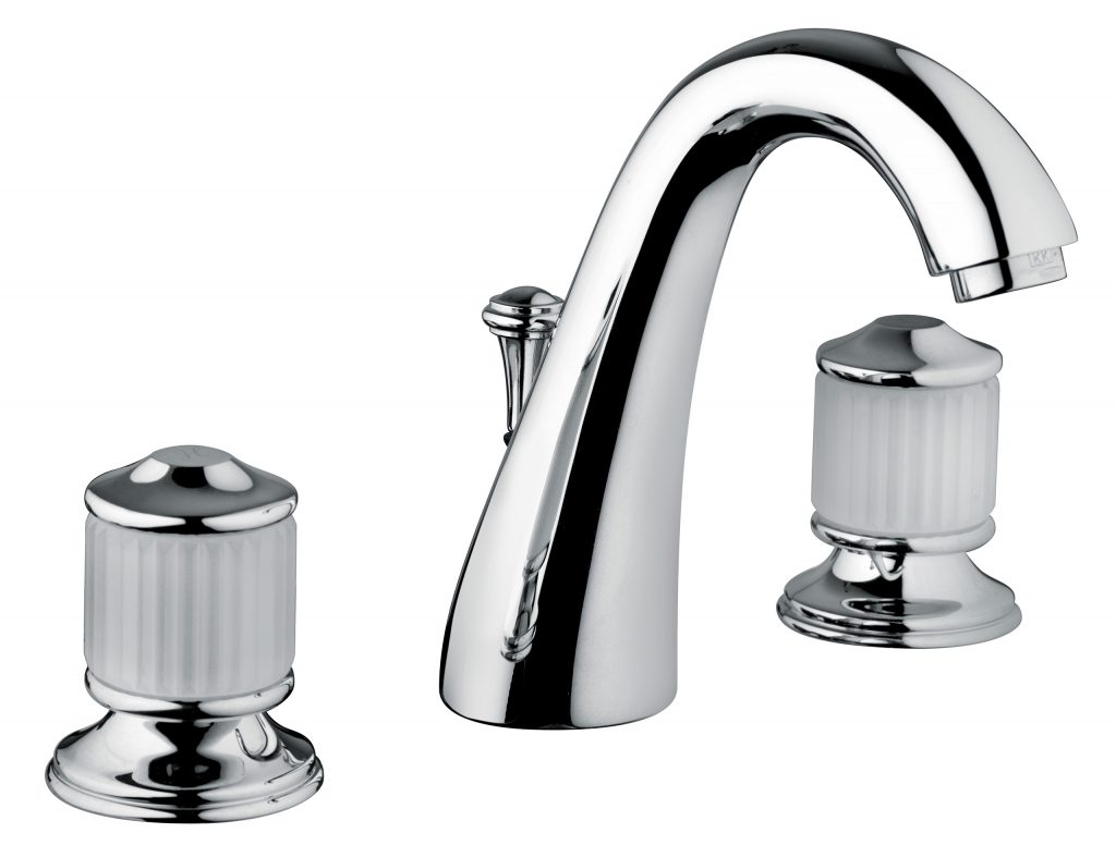 4501 Смеситель для раковины на три отверстия со сливным клапаном 1,1 / 4 ”. Bongio Cristallo