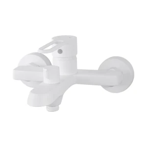 91680743 Смеситель для ванны Maxonor pure life Pl32108-8 PL32108-8 однорычажный с душевой лейкой цвет белый матовый, белый STLM-1392085