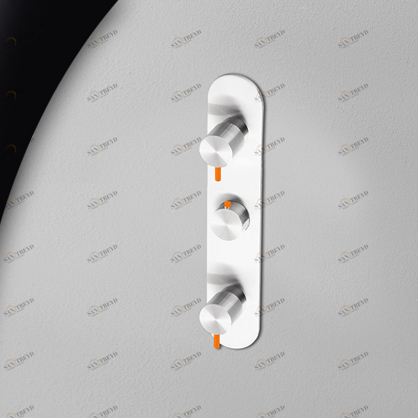 Термостат для душа глянцевая сталь с оранжевой ручкой Toki Radomonte TKI54LCIL24