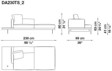 B&B Italia 3-х местный тканевый диван с шезлонгом Dock sun-id-1355318 - Вид №82