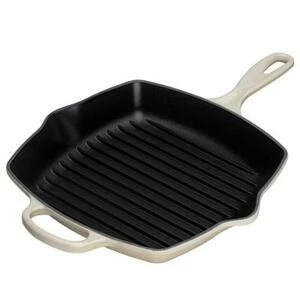 Сковорода-гриль чугунная Le Creuset, Ø26 см, кремовая