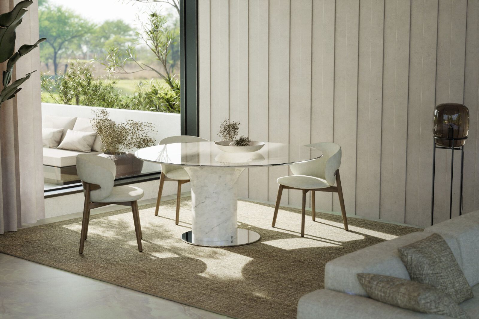 Круглый обеденный стол со стеклянной столешницей GANSK Джаз ARCH-00022445 - Вид №4