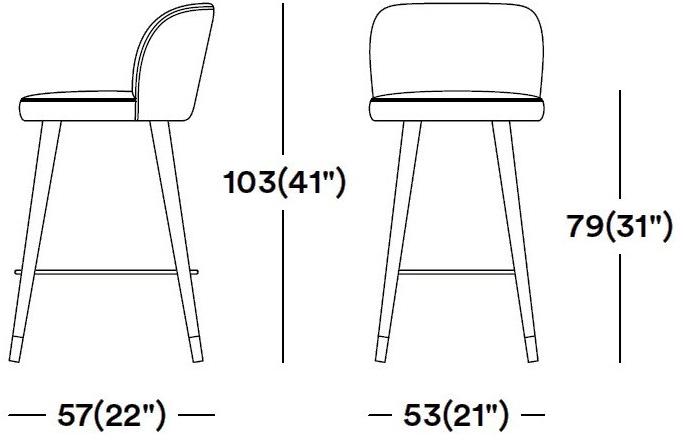 Tirolo Табурет из ткани со спинкой и подставкой для ног Candy 061 sg, 061 sgl - Вид №7